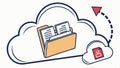 Cloud file download icon, data transfer and digital download vector design Generative AI