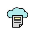 Cloud, file icon. Simple color with outline vector elements of internet storage icons for ui and ux, website or mobile application Royalty Free Stock Photo
