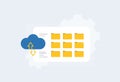 Cloud file sync concept. User data management as cloud file sync instantly backs up folders with seamless upload. Real Royalty Free Stock Photo