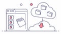 Cloud File Transfer and Data Synchronization Vector Concept, vector design Generative AI Royalty Free Stock Photo