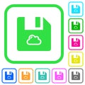 Cloud file vivid colored flat icons