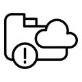 Cloud files malware icon, outline style
