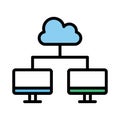 Cloud fill inside vector icon which can easily modify or edit
