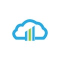 Cloud finance logo vector icon illustration