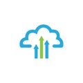 Cloud finance logo vector icon illustration