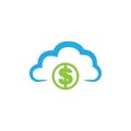 Cloud finance logo vector icon illustration