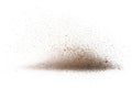 Cloud of Fine Brown Dust Particles Exploding on a White Background powder explosion Royalty Free Stock Photo