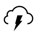 Cloud flash glyphs icon