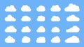 Cloud flat bubble blue sky vector weather icon set