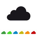 Cloud Flat Icon For Apps And Websites - Colorful Vector Illustration - Isolated On White