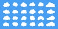 Cloud flat set blue sky vector weather bubble icon Royalty Free Stock Photo