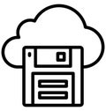 Cloud Floppy Isolated Vector Icon that can easily modify or edit. Royalty Free Stock Photo