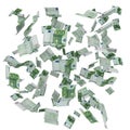 Cloud of flying Euro notes Royalty Free Stock Photo