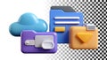 Cloud folder data storage file management organization digital technology png transparent image Generative AI