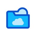 Cloud Folder Icon, Cloud Computing, Data Storage, File Management Symbol Royalty Free Stock Photo