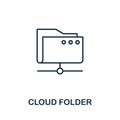 Cloud Folder icon. Thin outline style design from web hosting icons collection. Creative Cloud Folder icon for web design, apps,