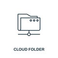 Cloud Folder icon. Thin outline style design from web hosting icons collection. Creative Cloud Folder icon for web design, apps, Royalty Free Stock Photo