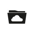 Cloud folder icon. Vector illustration. EPS 10.