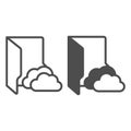 Cloud folder line and solid icon, windows pack concept. Vector graphics. Folder with cloud storage, remote data sign on