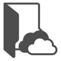 Cloud folder solid icon, windows pack concept. Vector graphics. Folder with cloud storage, remote data sign on white