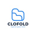 Cloud, Folder, Storage, File Blue Business Logo Template. Vector logotype for cloud storage and documents