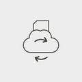 Cloud, folder, sync, outline, icon. Web Development Vector Icon. Element of simple symbol for websites, web design, mobile app, Royalty Free Stock Photo