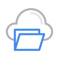 Cloud folder vector color line icon Royalty Free Stock Photo