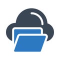 Cloud folder vector  glyph color icon Royalty Free Stock Photo