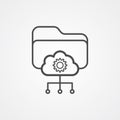 Cloud folder vector icon sign symbol Royalty Free Stock Photo