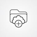 Cloud folder vector icon sign symbol Royalty Free Stock Photo