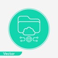 Cloud folder vector icon sign symbol Royalty Free Stock Photo