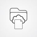 Cloud folder vector icon sign symbol Royalty Free Stock Photo