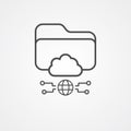 Cloud folder vector icon sign symbol Royalty Free Stock Photo