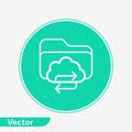 Cloud folder vector icon sign symbol Royalty Free Stock Photo