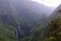 Cloud forests and waterfalls in RÃÂ¨union national park Royalty Free Stock Photo