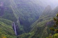 Cloud forests and waterfalls in RÃÂ¨union national park Royalty Free Stock Photo