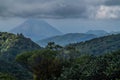 Cloud forest covering Reserva Biologica Bosque Nuboso Monteverde, Costa Rica. Arenal volcano in the backgroun Royalty Free Stock Photo