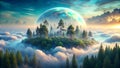 The Cloud Forest: A Holographic Forest Floating Amidst Clouds Generative AI