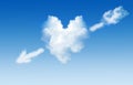 Cloud in the form of heart with an arrow Royalty Free Stock Photo