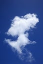 Cloud formation in blue sky.