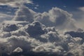 High dramatic clouds in a blue sky Royalty Free Stock Photo