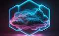 Cloud Formation Illuminated with Pink and Blue Fluorescent Light