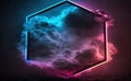 Cloud Formation Illuminated with Pink and Blue Fluorescent Light