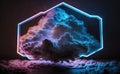 Cloud Formation Illuminated with Pink and Blue Fluorescent Light