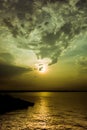 Cloud formation over sunset