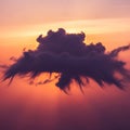Cloud formation with an unusual shape stretches across a vivid Royalty Free Stock Photo