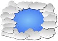 Cloud Frame of Blue Sky Background Vector Illustration