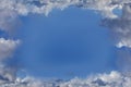 Cloud frame. frame of clouds in sky Royalty Free Stock Photo