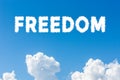 Cloud freedom text Royalty Free Stock Photo