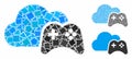 Cloud game controller Mosaic Icon of Humpy Parts